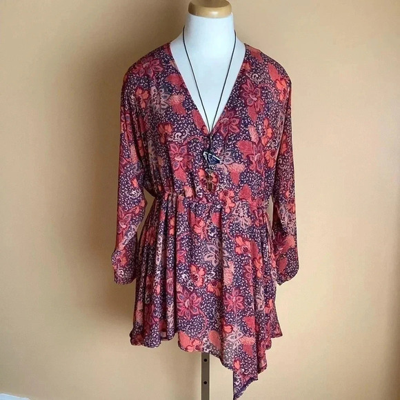 FREE PEOPLE Oversized Floral Mini Dress - Picture 2 of 16